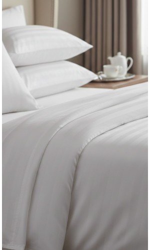 Otel çarşafı Tek kişilik 240x260cm 83 tel çizgili kumaş